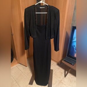 Elegant Black Evening Dress w/ Jacket